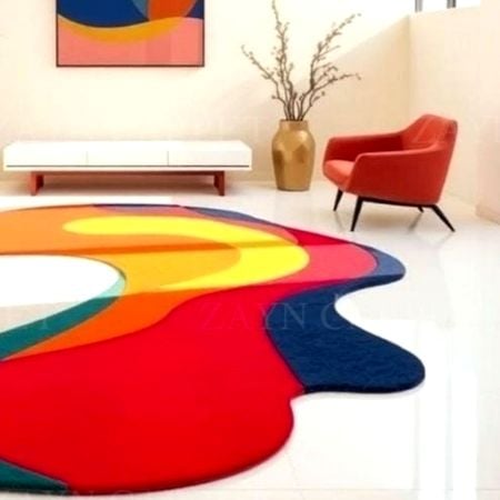Handcrafted Colorful Flowing Abstract Area Rug